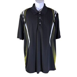 CHAMPIONS TOUR Men's Short Sleeve Button Down‎ Golf Polo Shirt Black XL